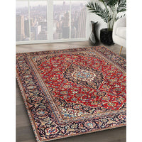 Traditional Saffron Red Medallion Rug, tr4443