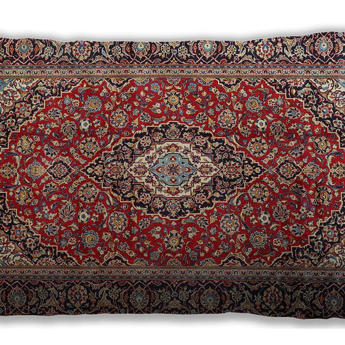 Traditional Classic Rectangular Saffron Red Lumbar Throw Pillow, 13 inch by 19 inch, lbtr4443