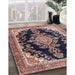 Traditional Light French Beige Brown Medallion Rug in Family Room, tr4444