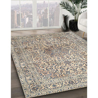 Traditional Desert Sand Beige Medallion Rug, tr4446