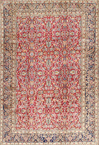 Machine Washable Traditional Chestnut Red Rug, wshtr4447