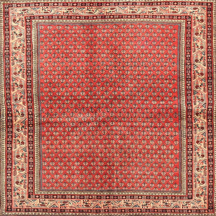 Square Traditional Tangerine Pink Persian Rug, tr4448