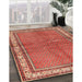 Machine Washable Traditional Tangerine Pink Rug in a Family Room, wshtr4448