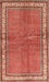 Machine Washable Traditional Tangerine Pink Rug, wshtr4448