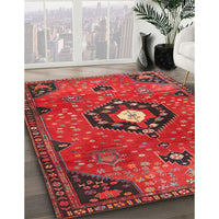 Traditional Cherry Red Medallion Rug, tr4449