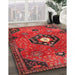 Traditional Cherry Red Medallion Rug in Family Room, tr4449