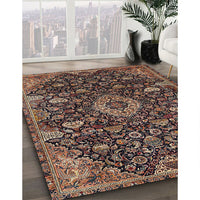 Traditional Orange Salmon Pink Medallion Rug, tr444