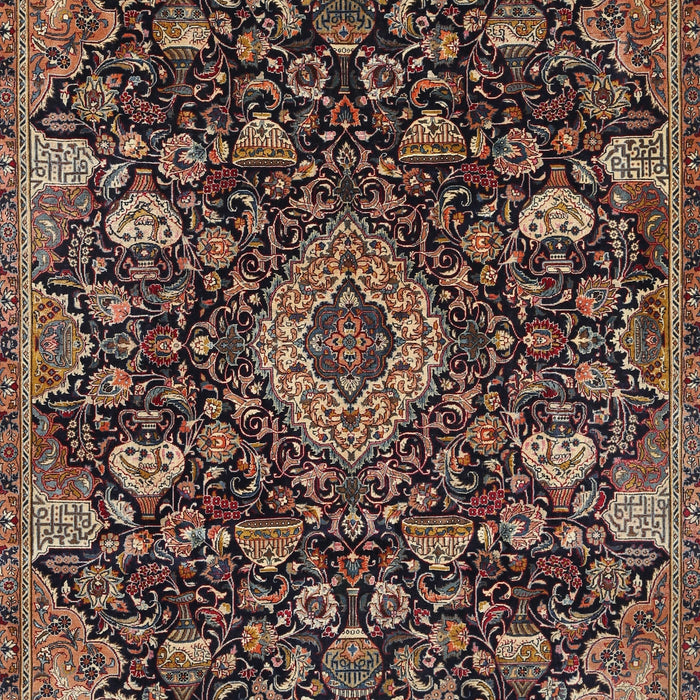 Machine Washable Traditional Orange Salmon Pink Rug, wshtr444