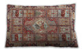 Traditional Classic Rectangular Brown Red Lumbar Throw Pillow, 13 inch by 19 inch, lbtr4451