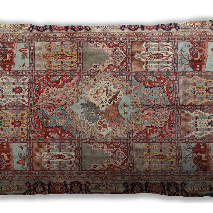 Traditional Classic Rectangular Brown Red Lumbar Throw Pillow, 13 inch by 19 inch, lbtr4451
