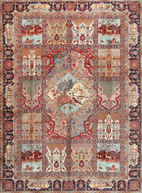 Machine Washable Traditional Brown Red Rug, wshtr4451