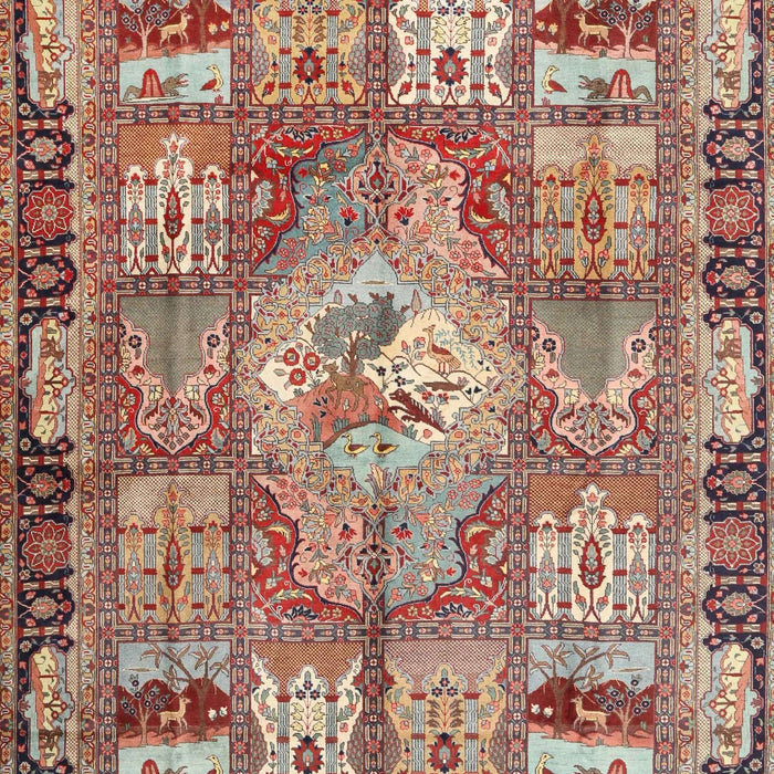 Machine Washable Traditional Brown Red Rug, wshtr4451