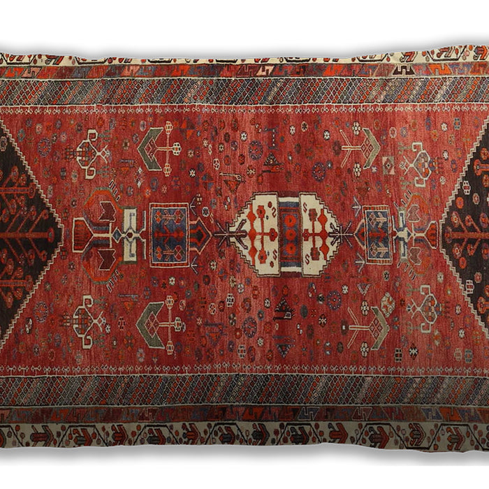 Traditional Classic Rectangular Orange Brown Lumbar Throw Pillow, 13 inch by 19 inch, lbtr4452