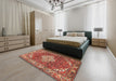 Traditional Sunrise Orange Persian Rug in a Bedroom, tr4454