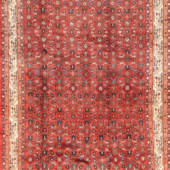 Machine Washable Traditional Tangerine Pink Rug, wshtr4455