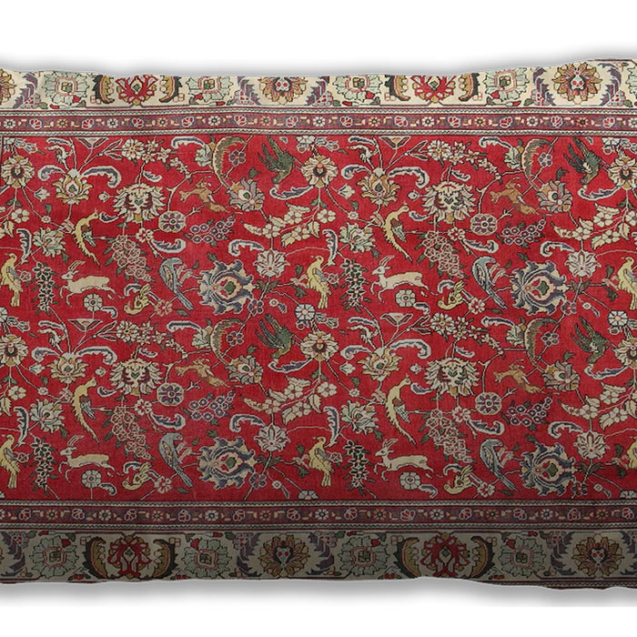Traditional Classic Rectangular Red Lumbar Throw Pillow, 13 inch by 19 inch, lbtr4457