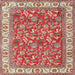 Round Machine Washable Traditional Red Rug, wshtr4457