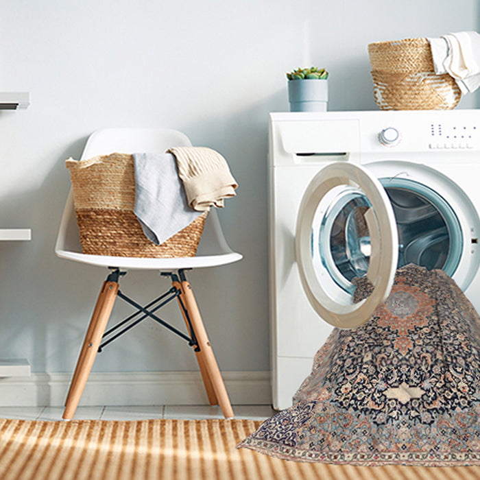 Machine Washable Traditional Brown Rug in a Washing Machine, wshtr4458
