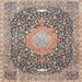 Square Traditional Brown Medallion Rug, tr4458