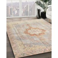 Traditional Light French Beige Brown Medallion Rug, tr4459