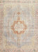 Traditional Light French Beige Brown Medallion Rug in a Kitchen, tr4459