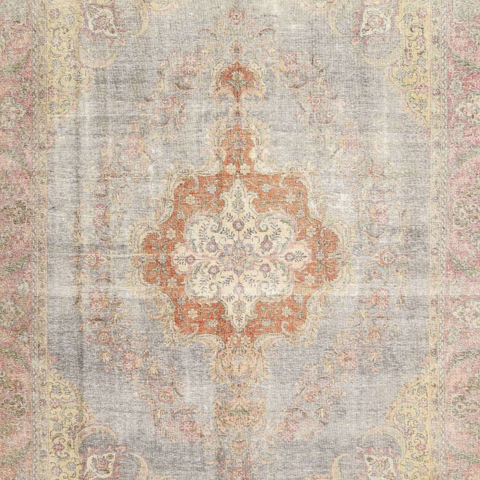 Machine Washable Traditional Light French Beige Brown Rug, wshtr4459