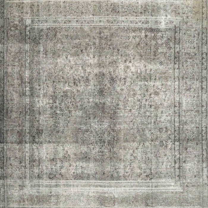 Machine Washable Traditional Sage Green Rug, wshtr4463