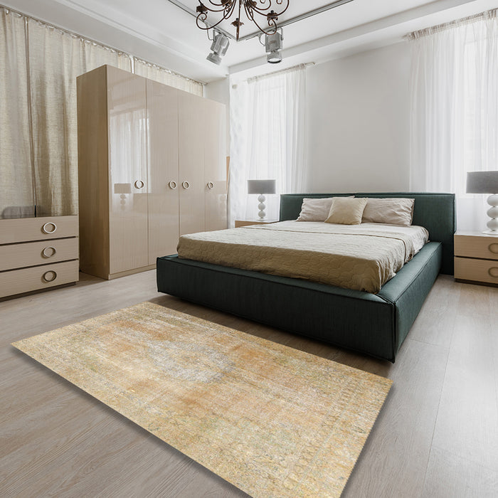 Machine Washable Traditional Brown Rug in a Bedroom, wshtr4464