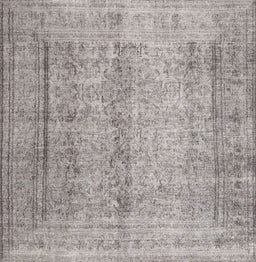 Machine Washable Traditional Granite Gray Rug, wshtr4465