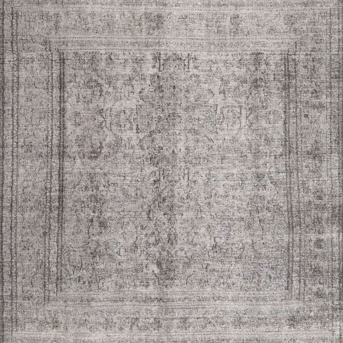 Machine Washable Traditional Granite Gray Rug, wshtr4465