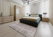 Traditional Granite Gray Persian Rug in a Bedroom, tr4465