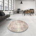 Round Traditional Wheat Beige Persian Rug in a Office, tr4468