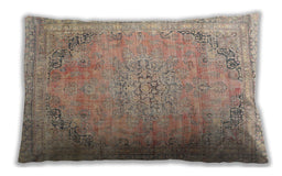 Traditional Classic Rectangular Orange Salmon Pink Lumbar Throw Pillow, 13 inch by 19 inch, lbtr4469