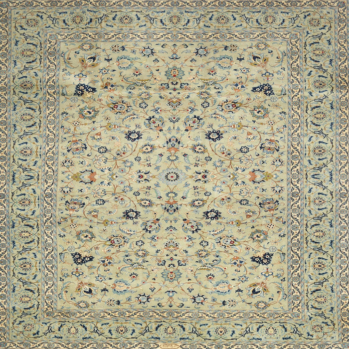Square Traditional Khaki Green Persian Rug, tr446