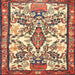 Round Machine Washable Traditional Brown Red Rug, wshtr4471