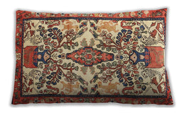 Traditional Classic Rectangular Brown Red Lumbar Throw Pillow, 13 inch by 19 inch, lbtr4471