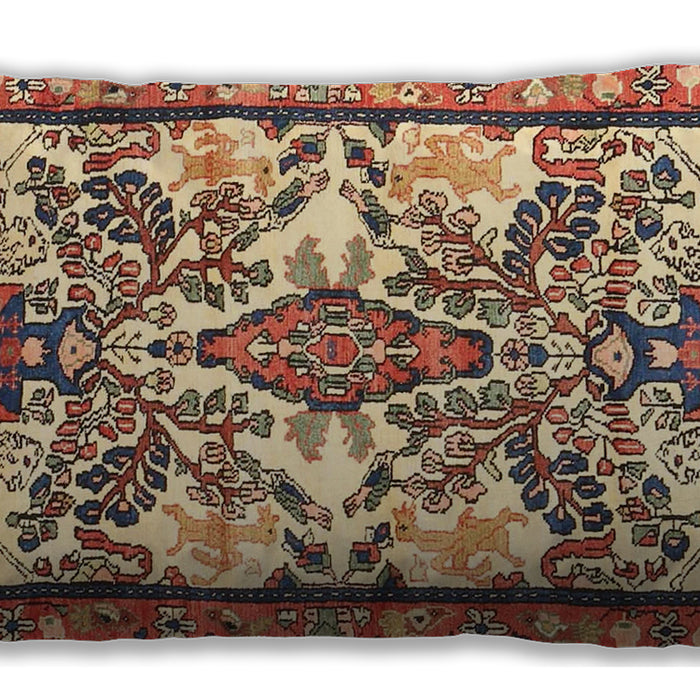 Traditional Classic Rectangular Brown Red Lumbar Throw Pillow, 13 inch by 19 inch, lbtr4471