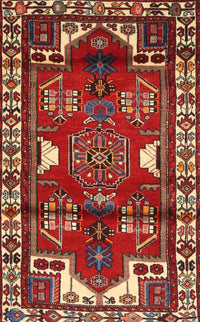 Machine Washable Traditional Tomato Red Rug, wshtr4472