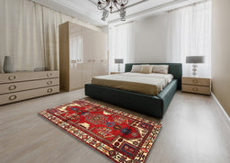 Traditional Red Persian Rug in a Bedroom, tr4472