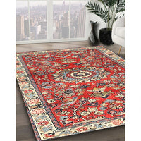 Traditional Light French Beige Brown Medallion Rug, tr4473