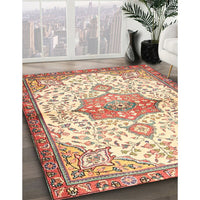 Traditional Brown Gold Medallion Rug, tr4474