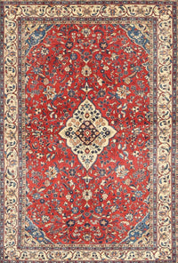 Machine Washable Traditional Red Rug, wshtr4475