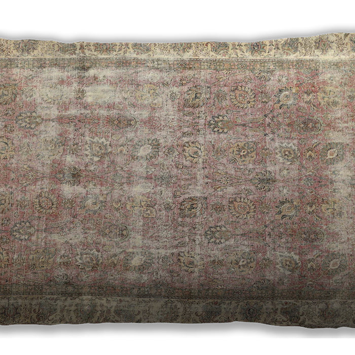 Traditional Classic Rectangular Orange Salmon Pink Lumbar Throw Pillow, 13 inch by 19 inch, lbtr4477