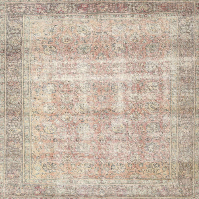 Square Traditional Camel Brown Persian Rug, tr4479