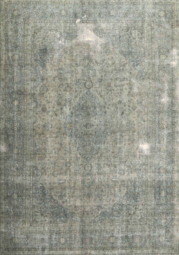 Machine Washable Traditional Sage Green Rug, wshtr4480
