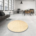 Round Machine Washable Traditional Gold Rug in a Office, wshtr4481