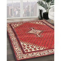 Traditional Sunrise Orange Medallion Rug, tr4485