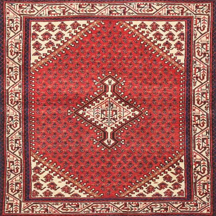 Square Traditional Sunrise Orange Medallion Rug, tr4485