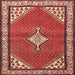 Square Traditional Sunrise Orange Medallion Rug, tr4485