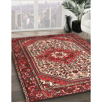 Traditional Copper Red Pink Medallion Rug, tr4486